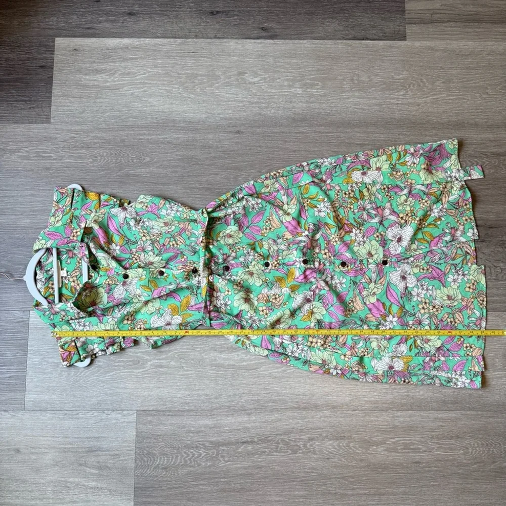 Monteau Mint Green Floral Midi Dress - Picture 5 of 10